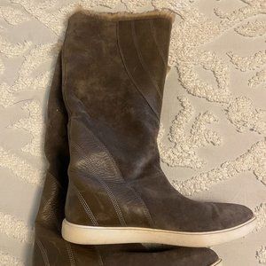 NAYA Yuma Suede Leather Tall Boot Faux Fur Inside